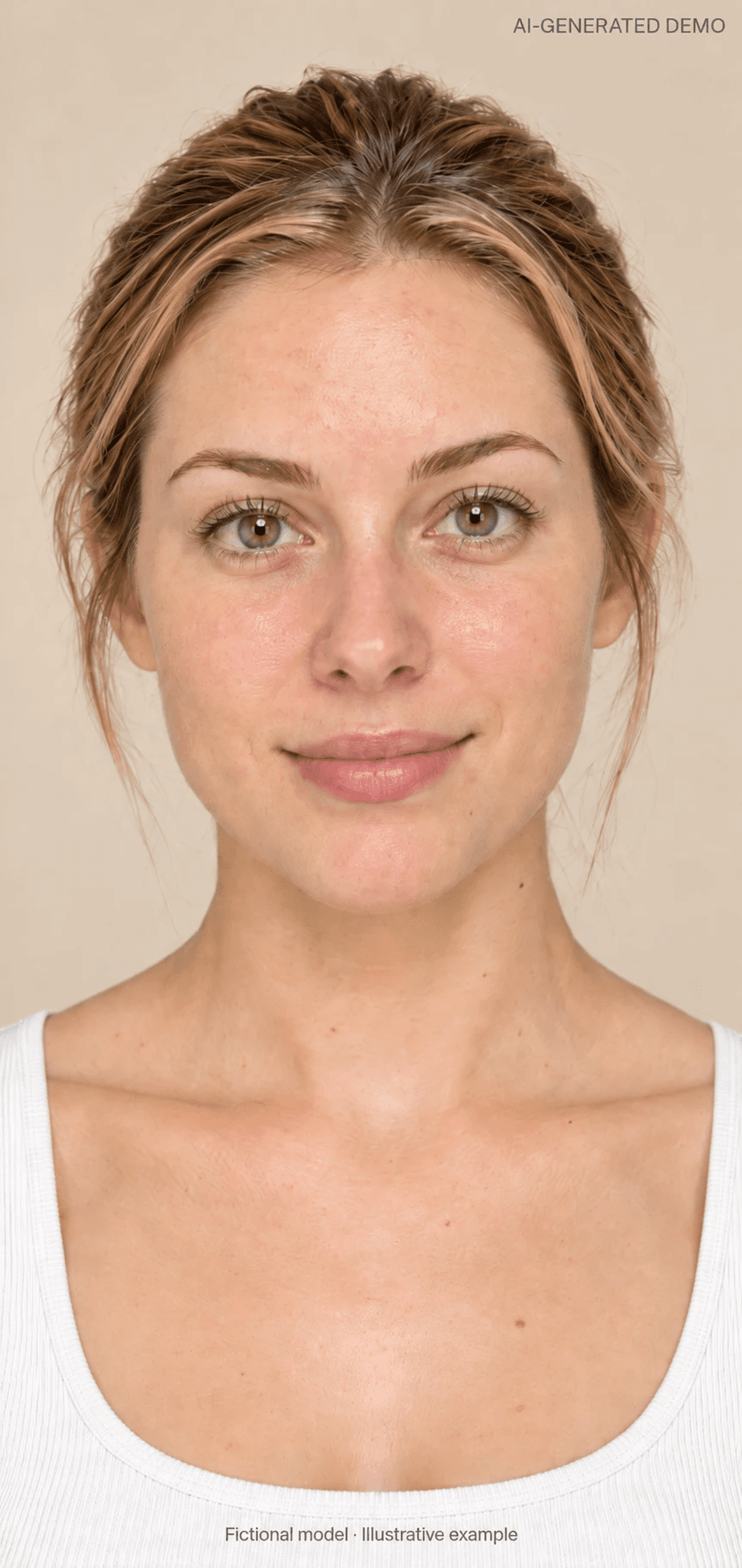 After: illustrative image of an AI-generated fictional model