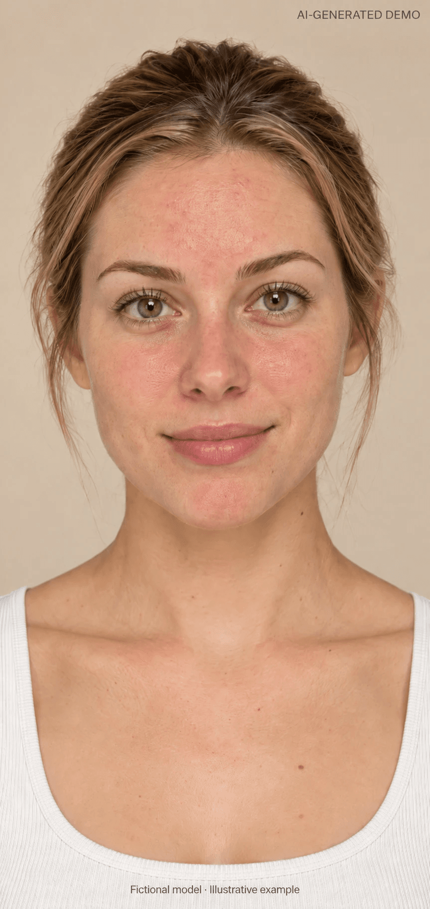 Before: illustrative image of an AI-generated fictional model